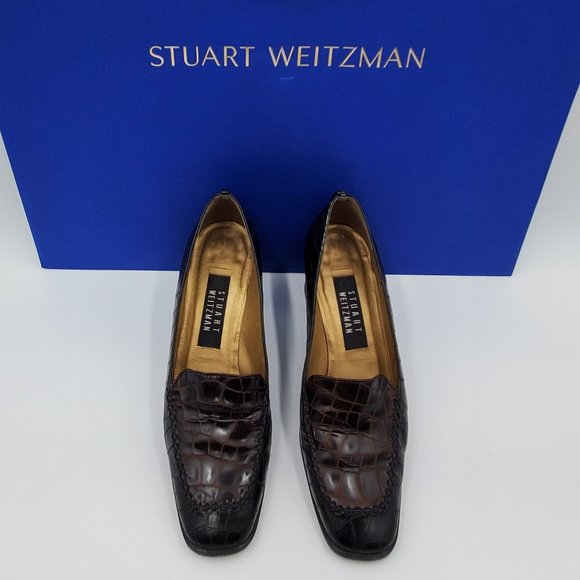 Stuart Weitzman chocolate brown croc pumps - Picture 4 of 8